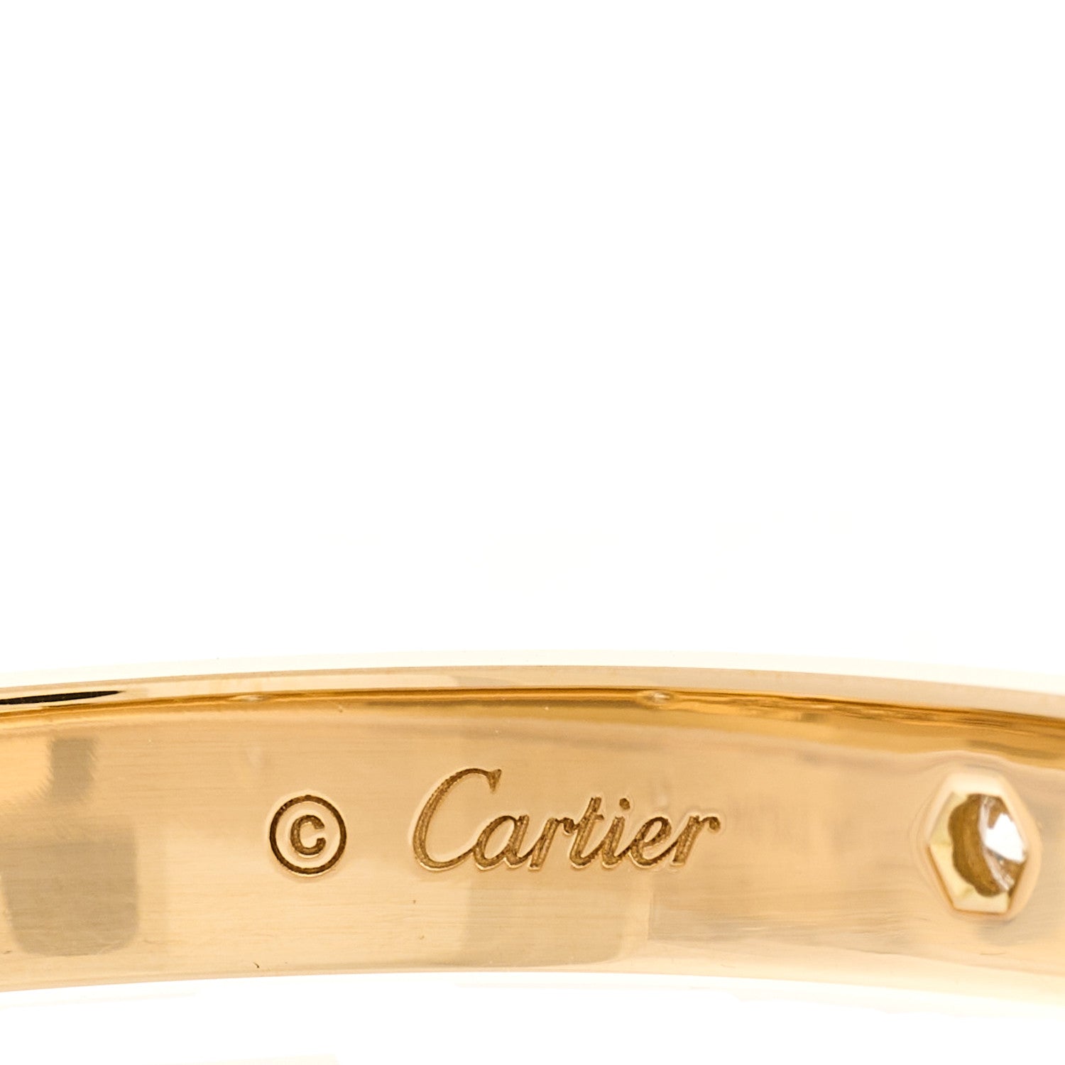 Cartier 18K Yellow Gold 4 Diamond LOVE Bracelet 17 7 of 8