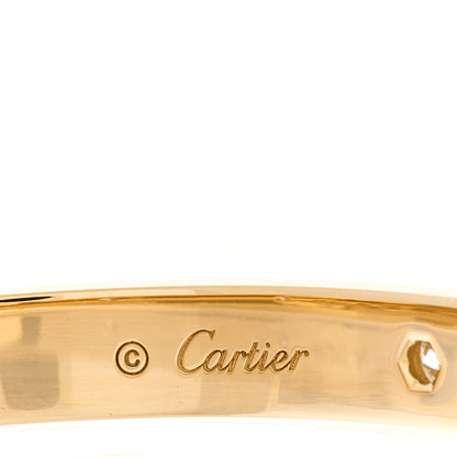 Cartier 18K Yellow Gold 4 Diamond LOVE Bracelet 17 7 of 8