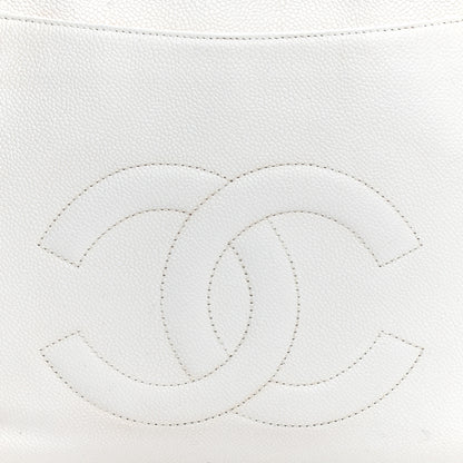 Chanel Caviar CC Shoulder Bag White 11 of 17