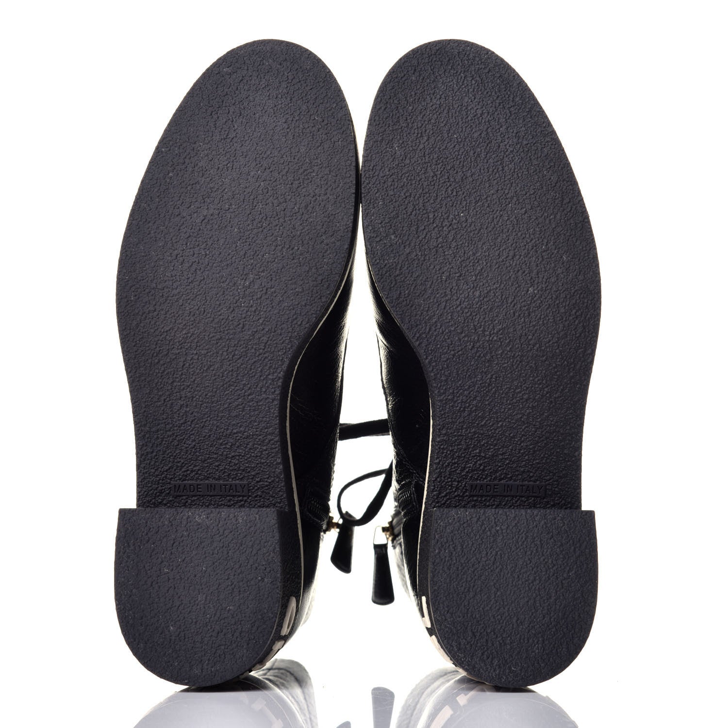 Chanel Shiny Crumpled Lambskin Lace Up Boots 36.5 Black 6 of 11