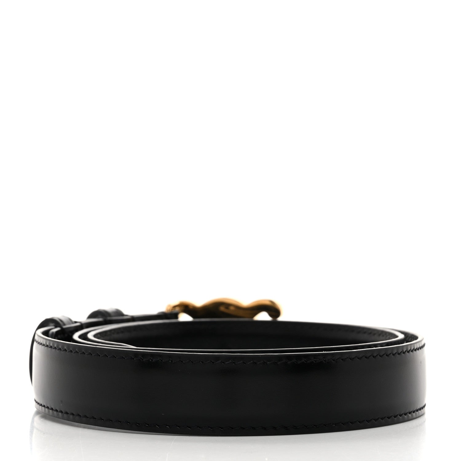 Celine Box Calfskin Medium 25mm Triomphe Belt 75 30 Black 2 of 6