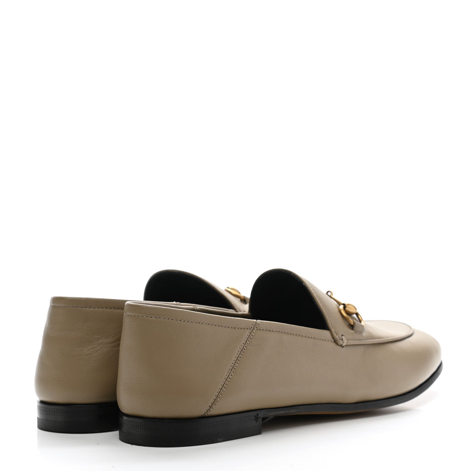 Gucci Lambskin Womens Brixton Horsebit Loafers 38 Mud 4 of 9