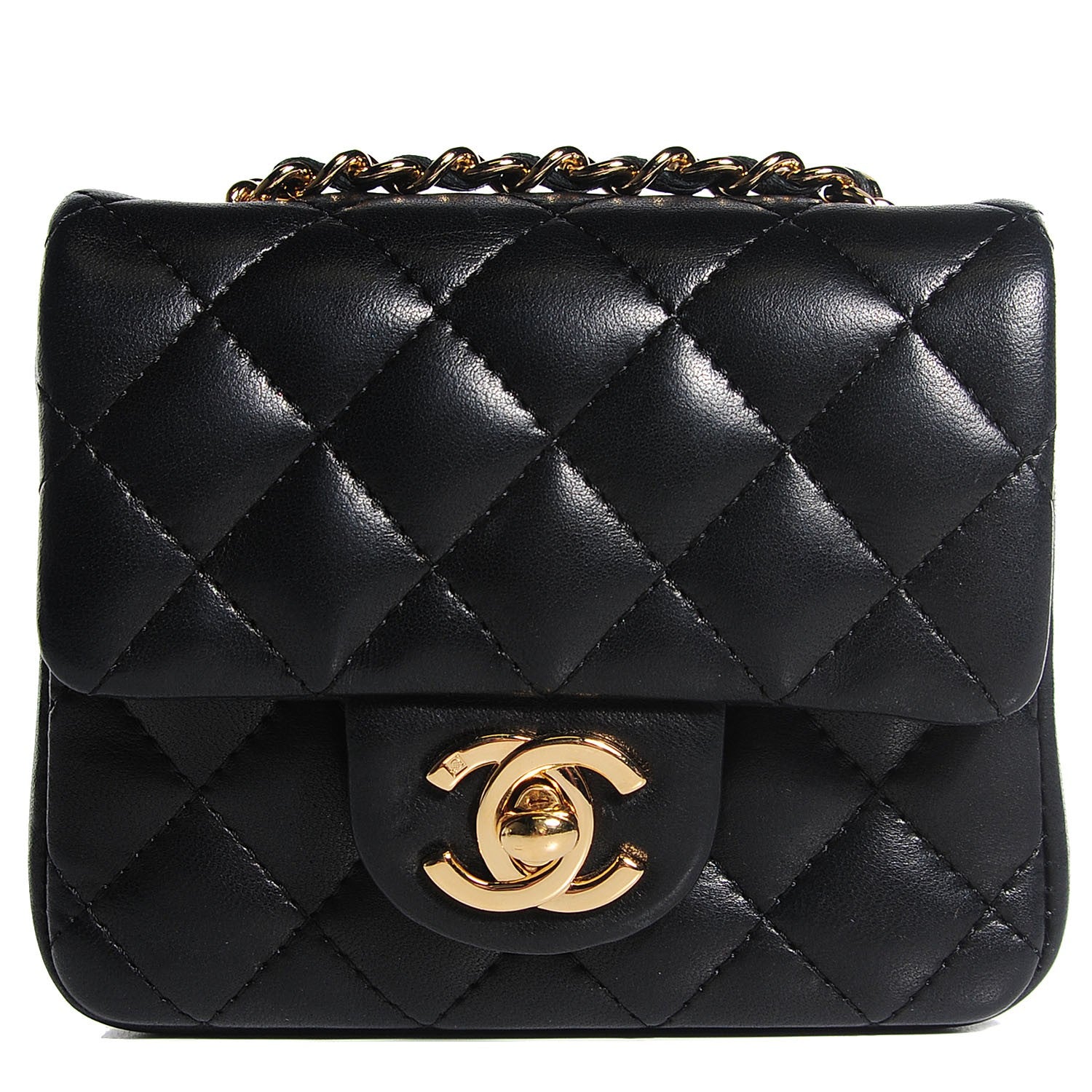 Chanel Lambskin Quilted Mini Square Flap Black 1 of 9