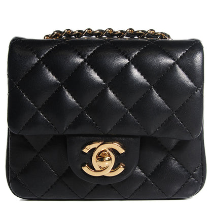 Chanel Lambskin Quilted Mini Square Flap Black 1 of 9