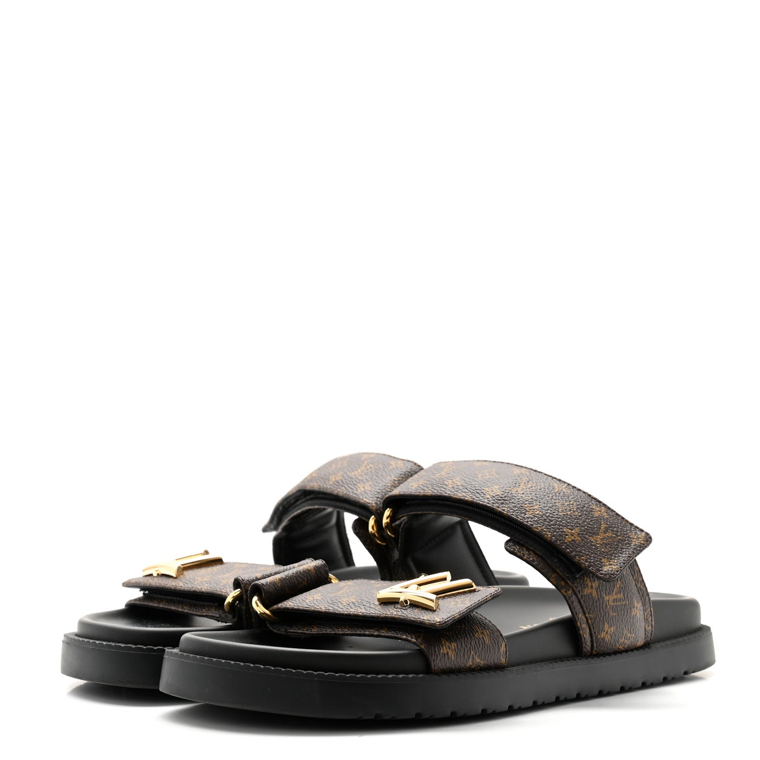 Louis Vuitton Monogram LV Flat Sandals 37.5 3 of 9