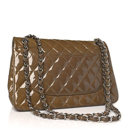 Chanel Patent Calfskin Quilted Jumbo Double Flap Grey 3 of 15