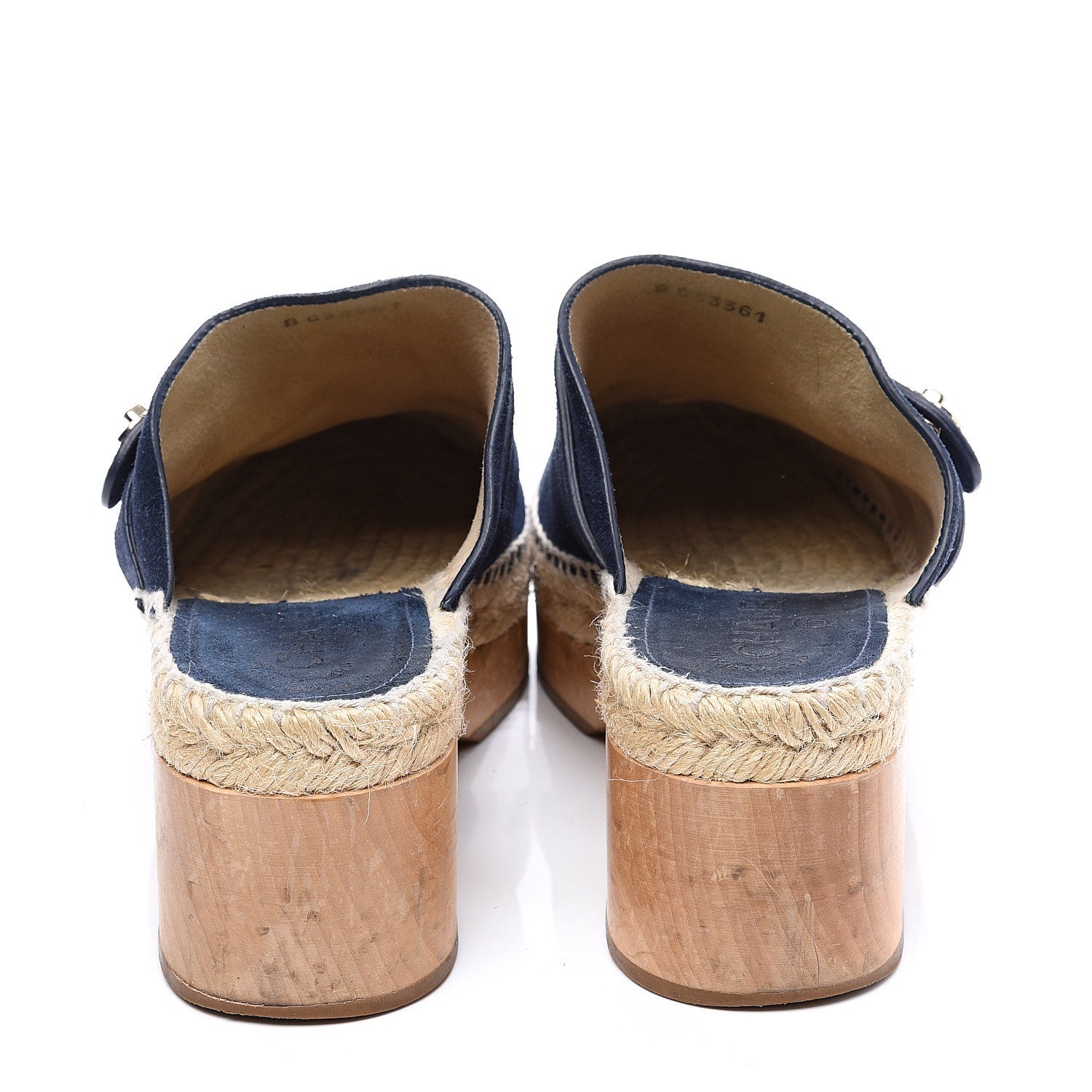 Chanel Suede Calfskin CC Turn Lock Clog 40 Navy 7 of 10