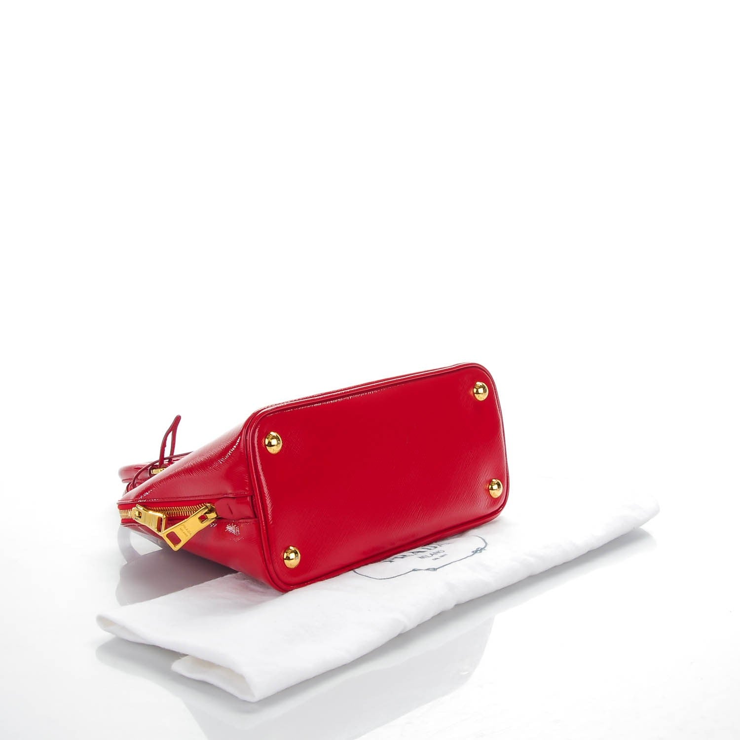 Prada Saffiano Vernice Mini Promenade Tote Rosso 4 of 8