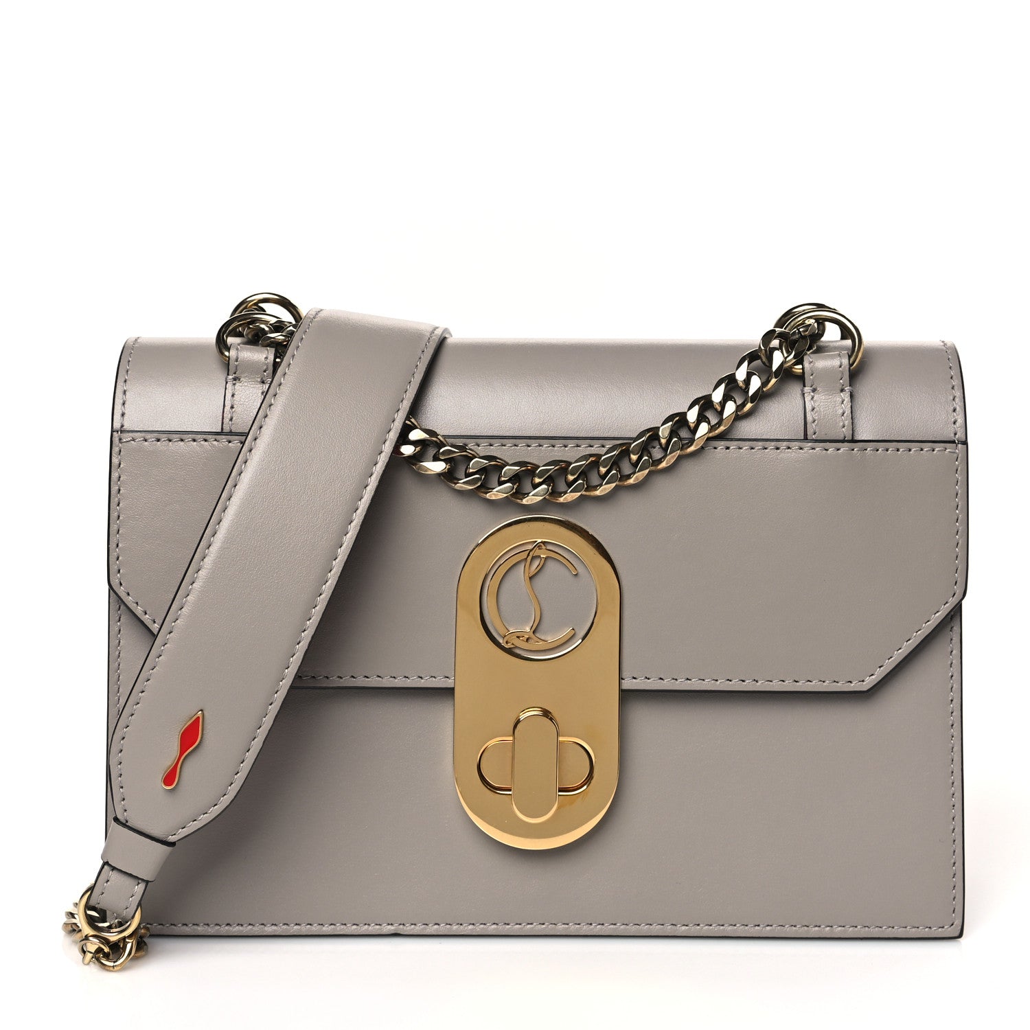 Christian Louboutin Calfskin Large Elisa Shoulder Bag Fume 1 of 8