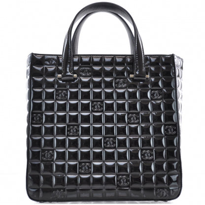 Chanel Patent Chocolate Bar Quilted Tote Black 1 of 10