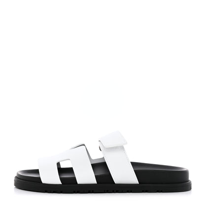 Hermes Calfskin Womens Chypre Sandals 37 White 1 of 9