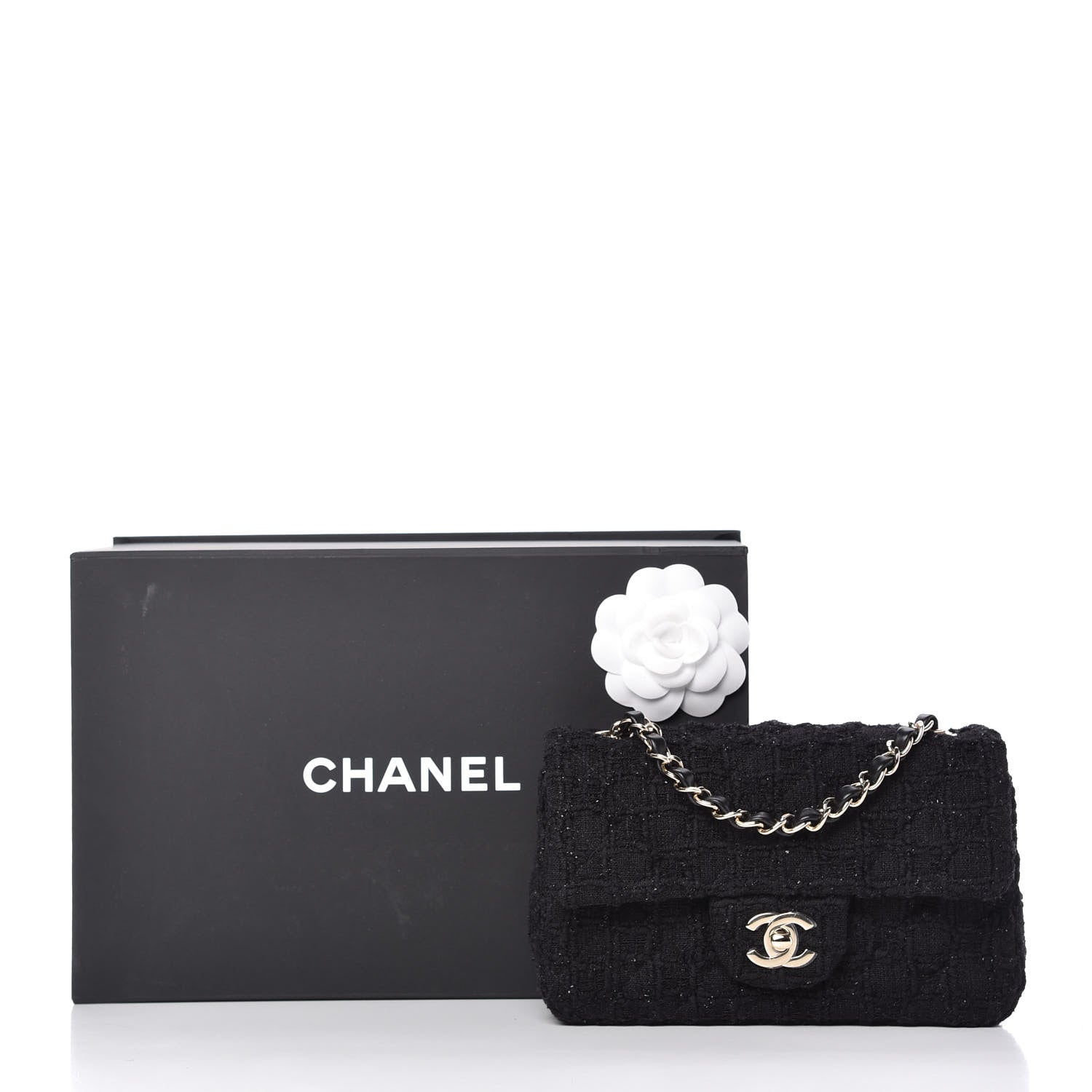Chanel Tweed Quilted Mini Rectangular Flap Black 11 of 11
