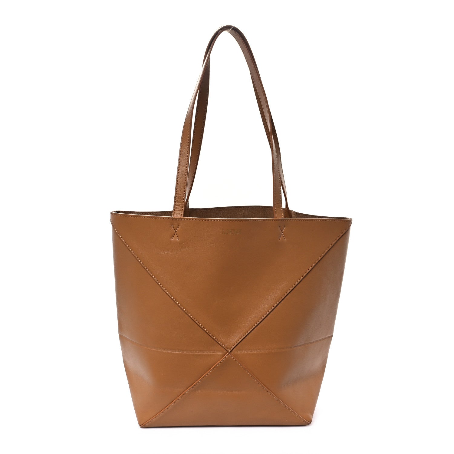 Loewe Shiny Calfskin Medium Puzzle Fold Tote Warm Desert 1 of 9