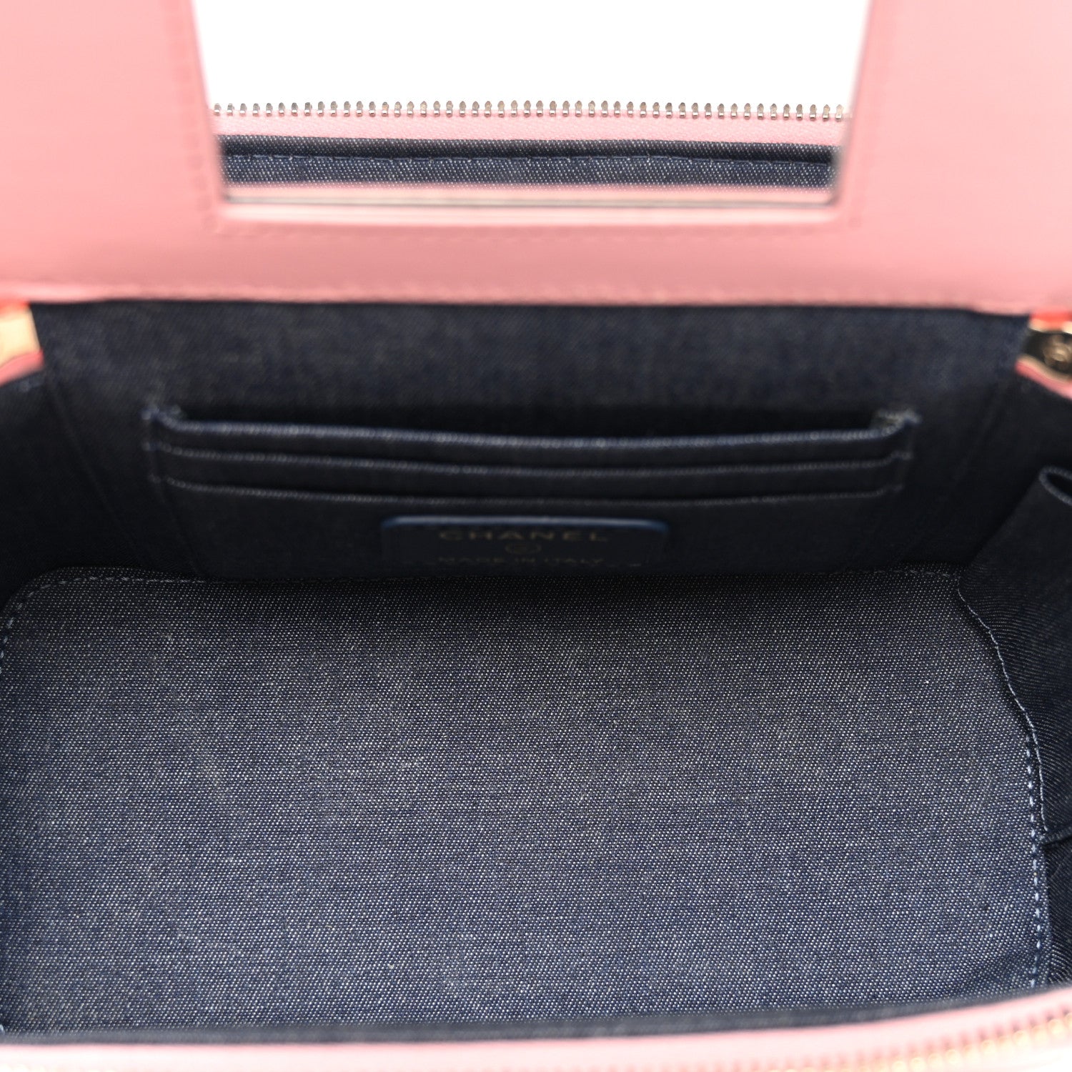 Chanel Lambskin Resin Elegant Chain Vanity Case Pink 5 of 11