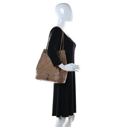 Chanel Lambskin Stitched Expandable Tote Beige 2 of 33