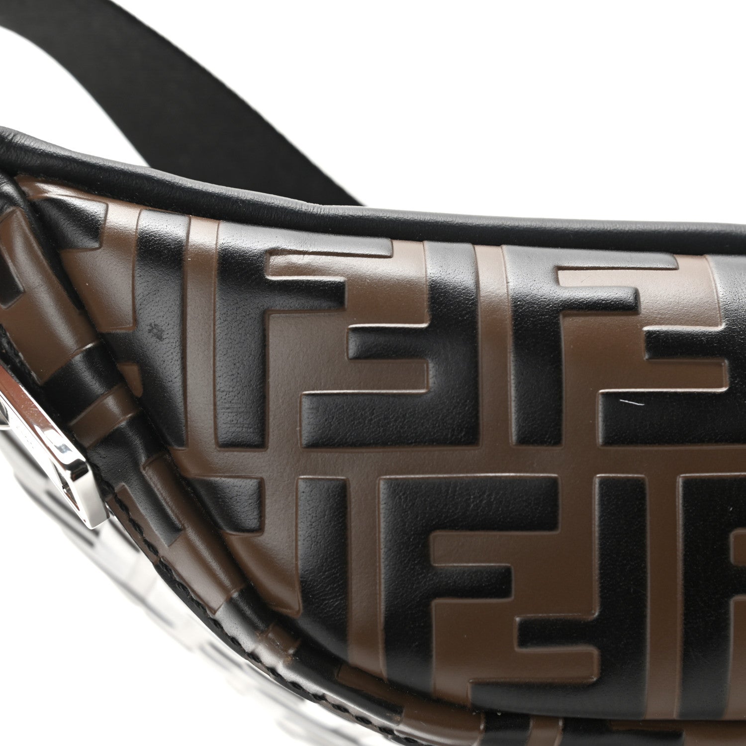 Fendi Vitello Century Bi-Color FF 1974 Embossed Belt Bag Maya Black 13 of 15