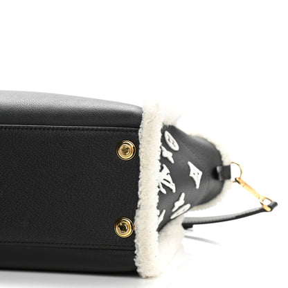 Louis Vuitton Grained Calfskin Shearling On My Side MM Black 9 of 11