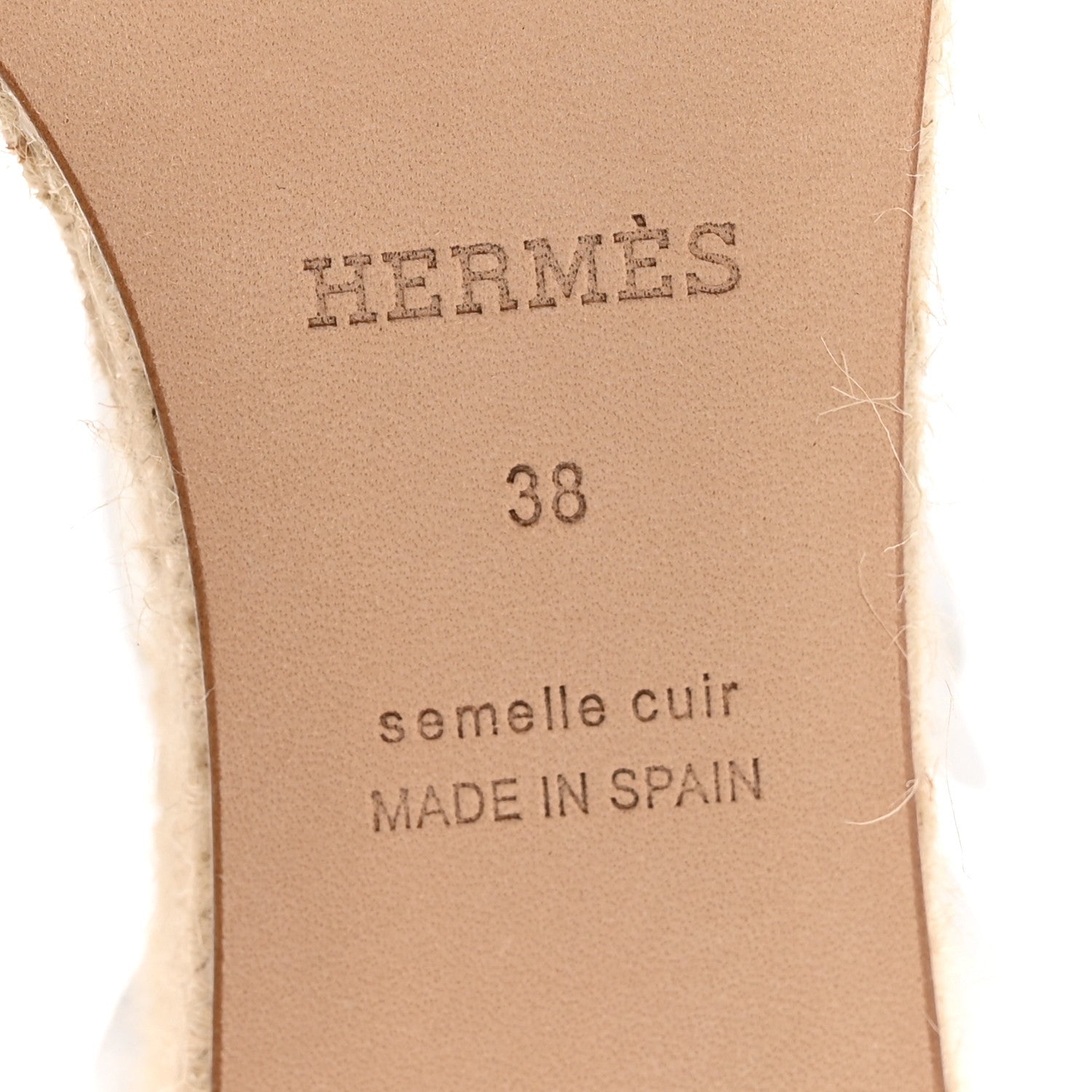 Hermes Goatskin Elda Espadrille Wedge Sandals 38 White 7 of 9