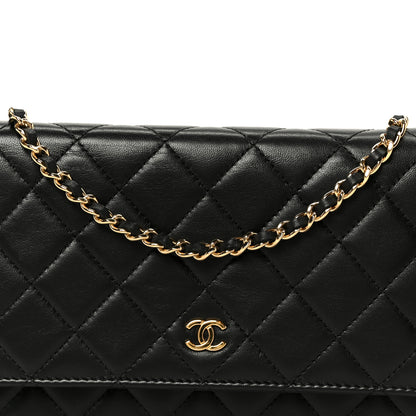 Chanel Lambskin Quilted Wallet On Chain WOC Black 9 of 13