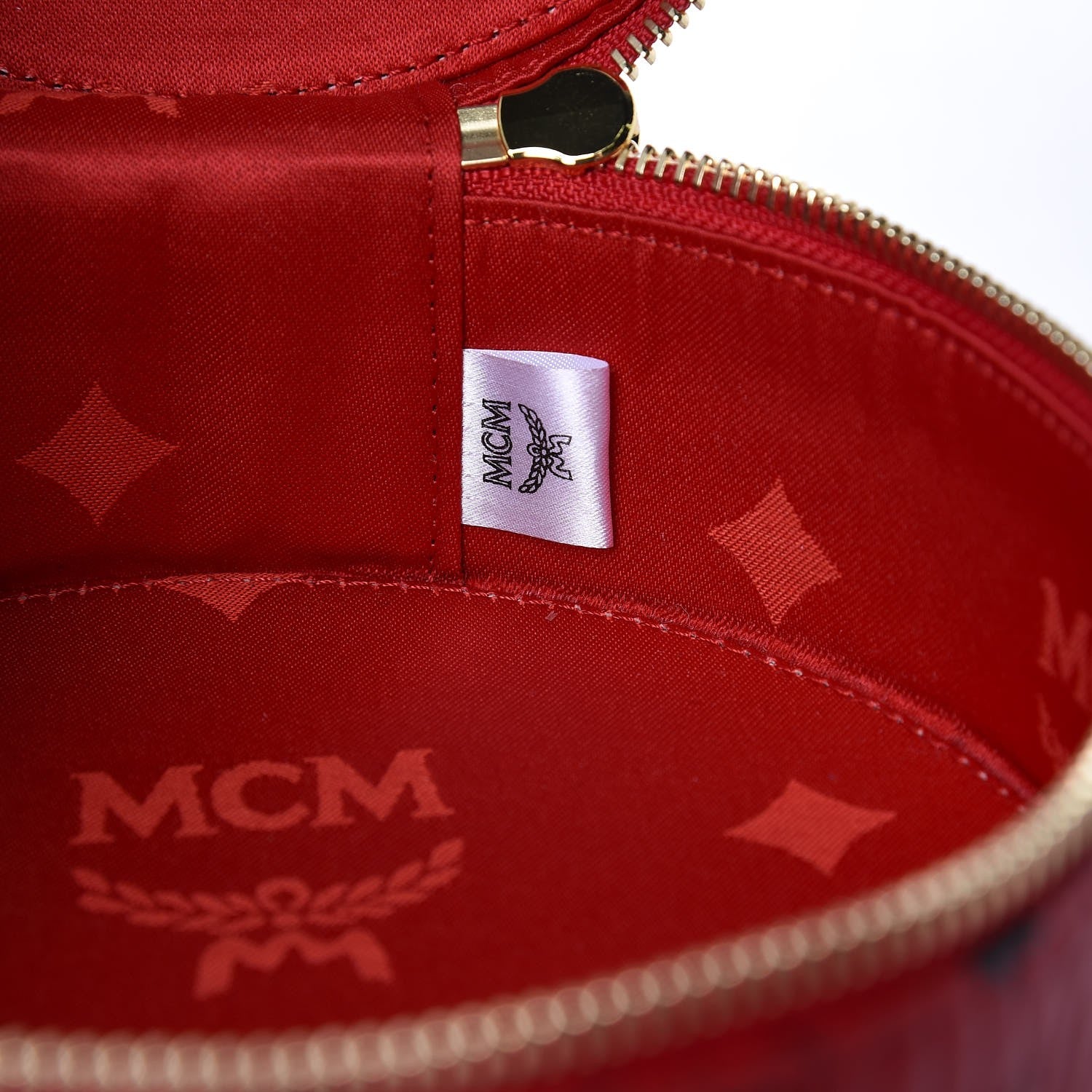 MCM Visetos Vanity Cosmetic Case Red 6 of 7