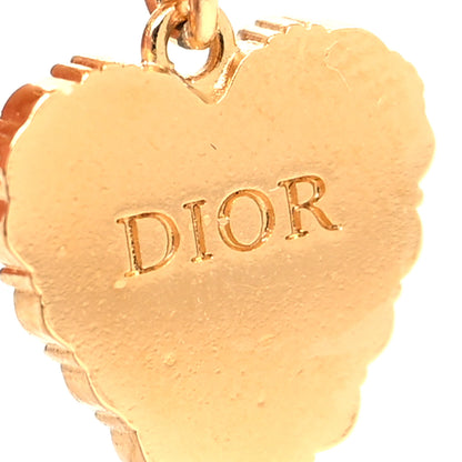 Christian Dior Crystal CD Heart Earrings Gold 4 of 4