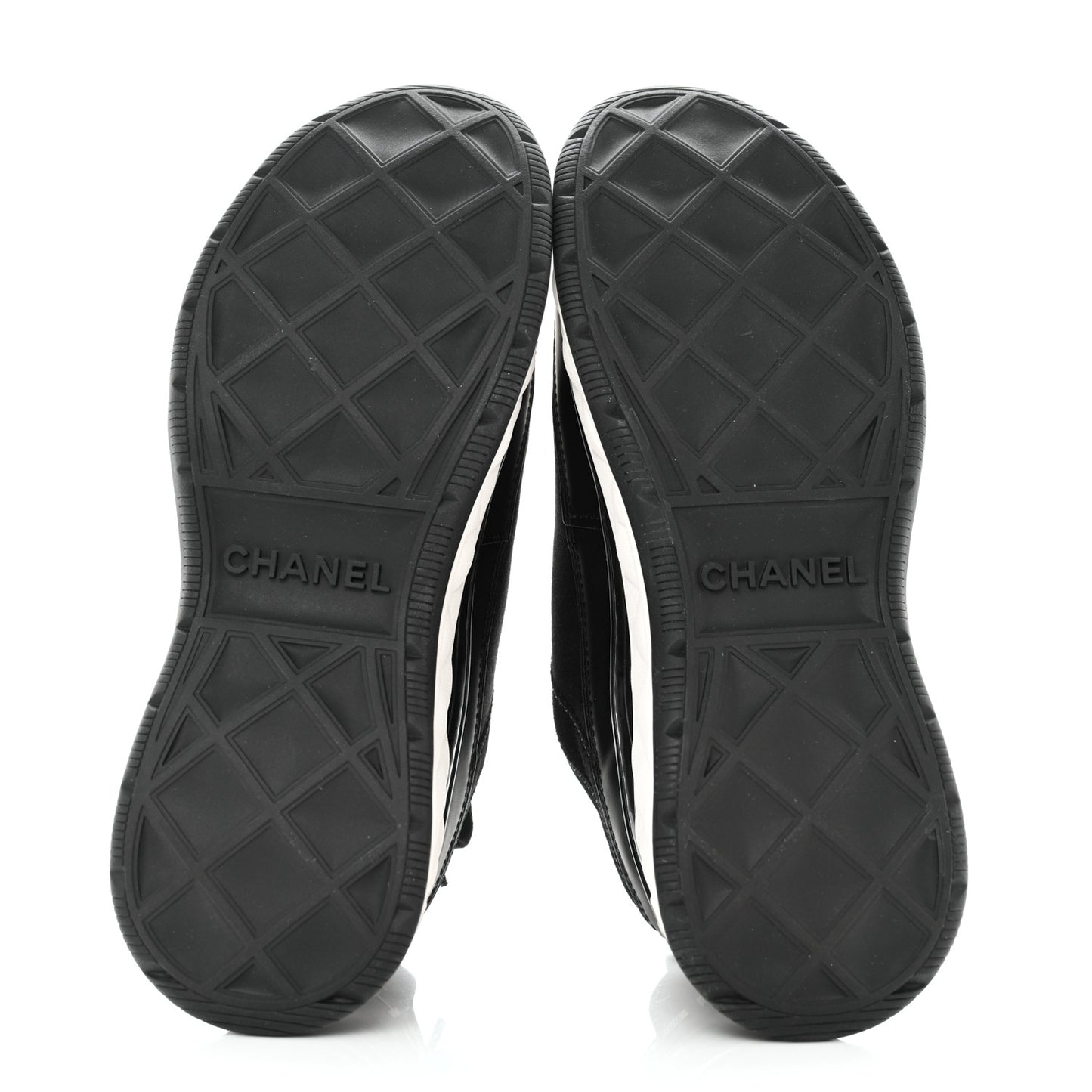 Velvet Calfskin Mixed Fibers CC Sneakers 39 Black