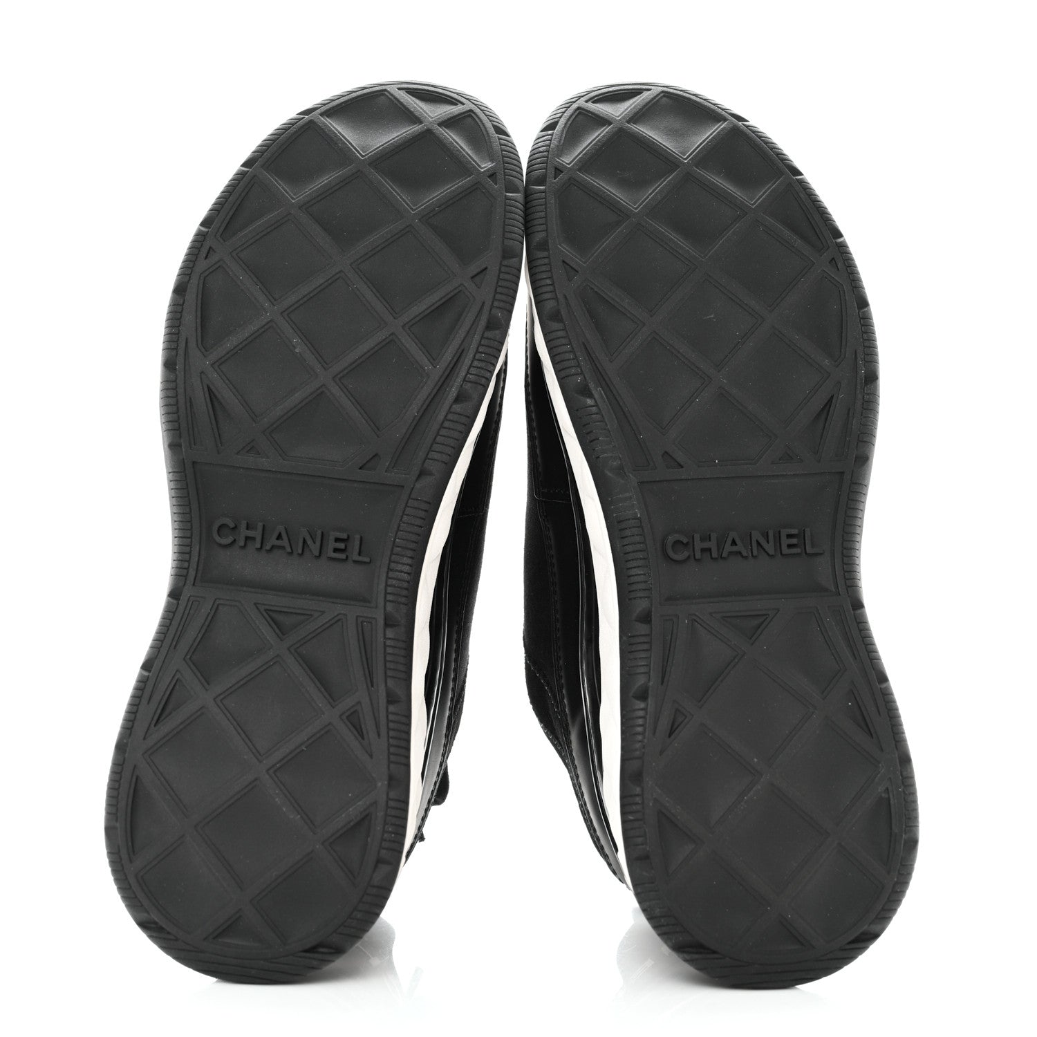 Chanel Velvet Calfskin Mixed Fibers CC Sneakers 39 Black 5 of 9