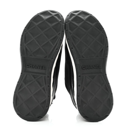 Chanel Velvet Calfskin Mixed Fibers CC Sneakers 39 Black 5 of 9