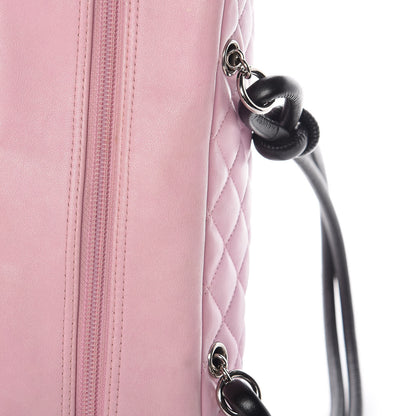 Chanel Calfskin Quilted Large Cambon Bowler Pink Black 18 of 20