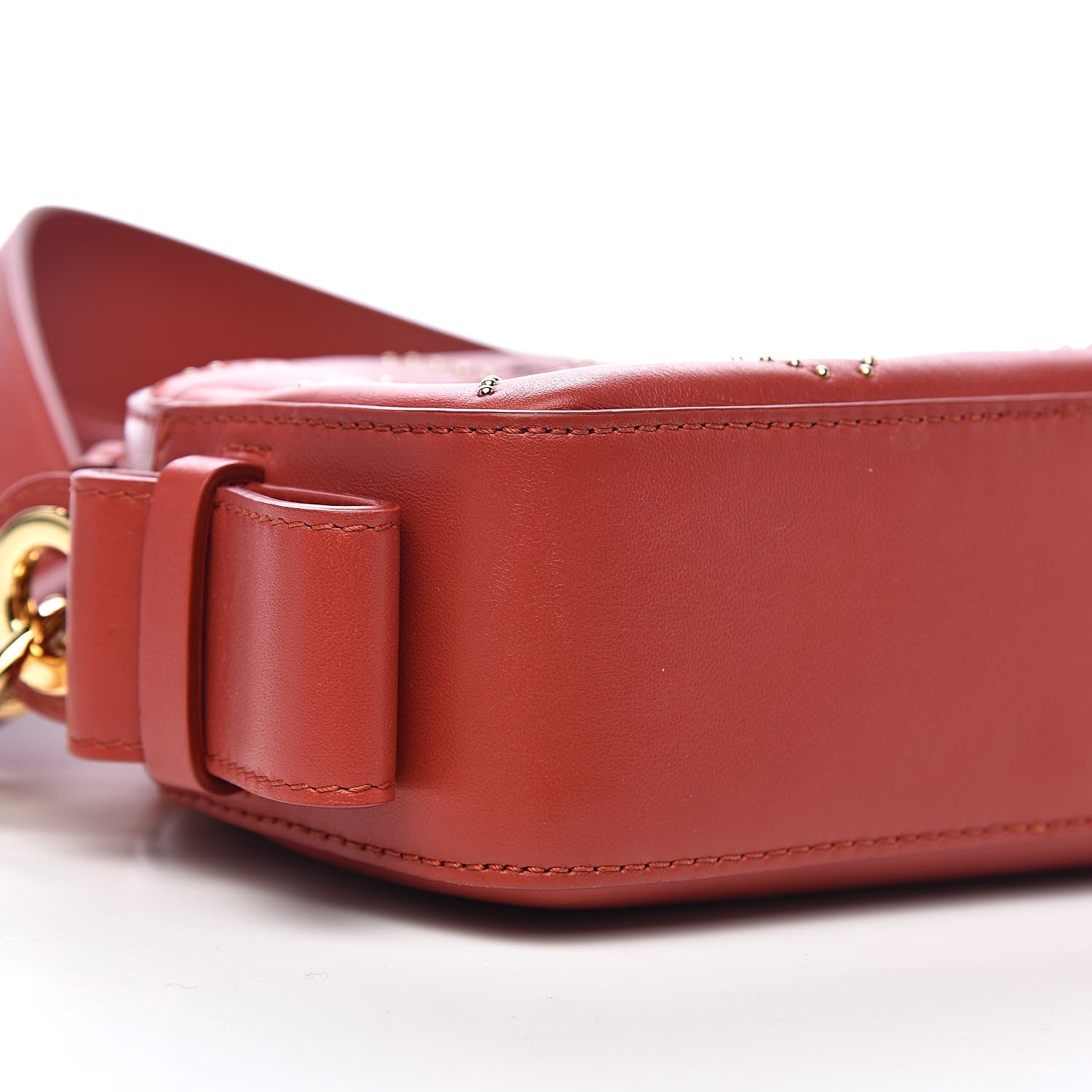 Chloe Smooth Calfskin Little Horses Embroidered Shoulder Bag Earthy Red 7 of 9