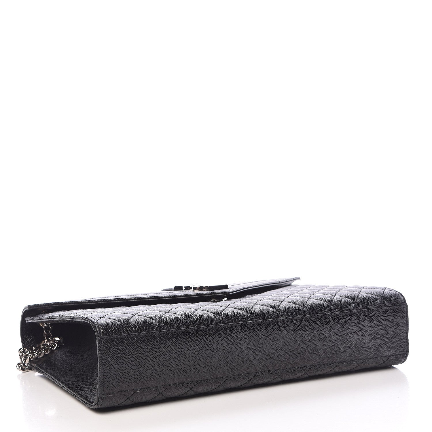 Saint Laurent Grain De Poudre Large Tri-Quilt Monogram Satchel Black 4 of 10
