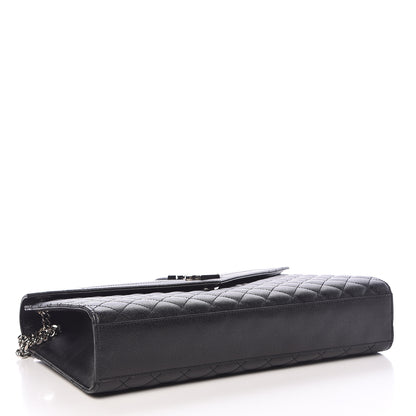 Saint Laurent Grain De Poudre Large Tri-Quilt Monogram Satchel Black 4 of 10