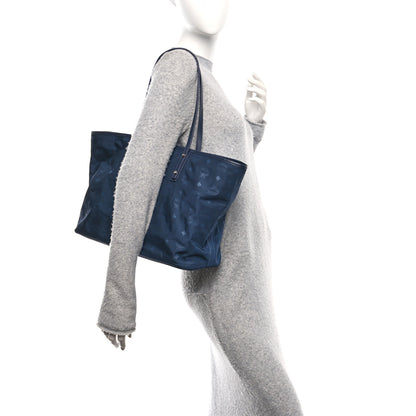 MCM Nylon Monogram Medium Dieter Shopper Tote Navy 2 of 9
