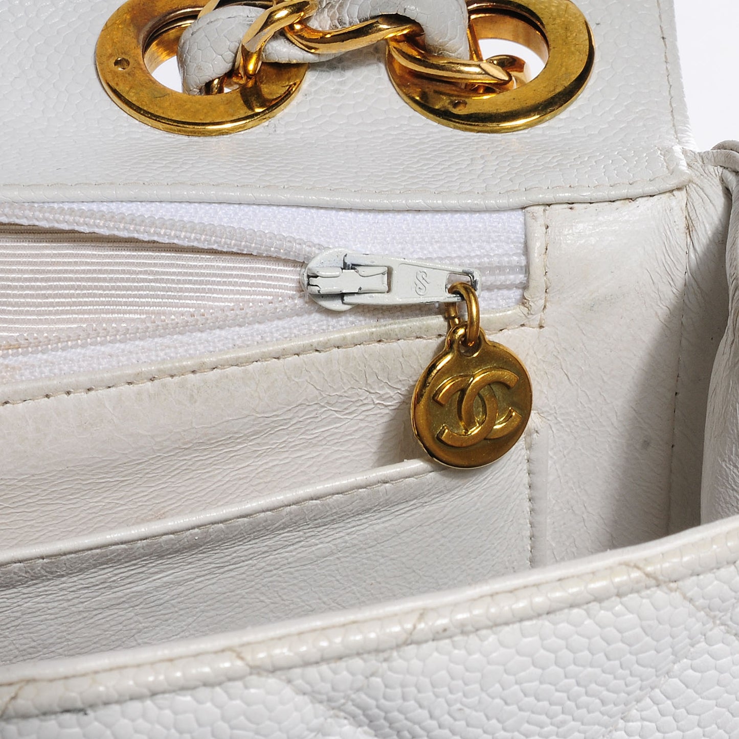 Caviar Jumbo Flap White