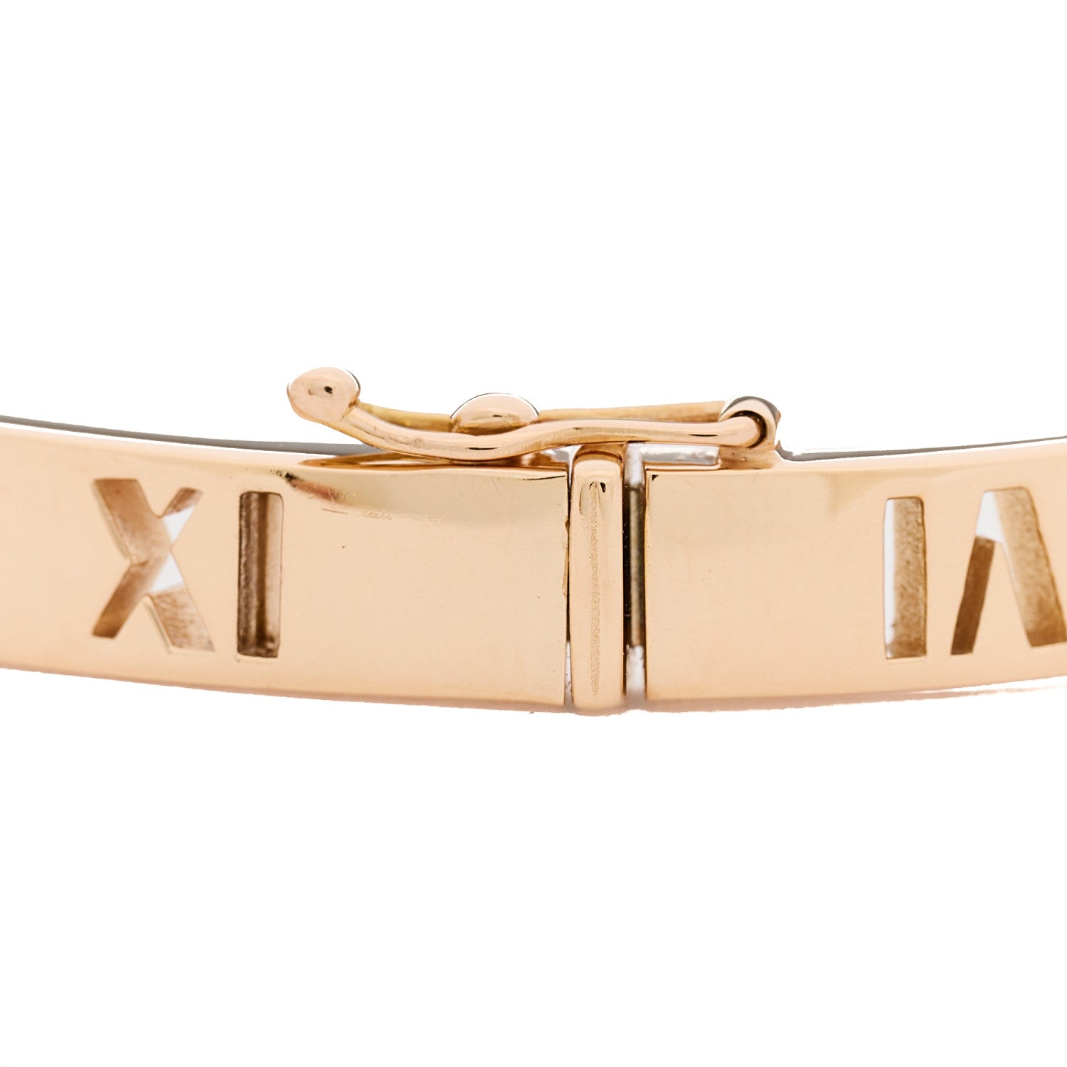 Tiffany 18K Rose Gold Ruby Atlas Pierced Hinged Bangle Bracelet 4 of 5