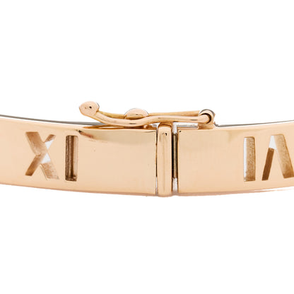 Tiffany 18K Rose Gold Ruby Atlas Pierced Hinged Bangle Bracelet 4 of 5