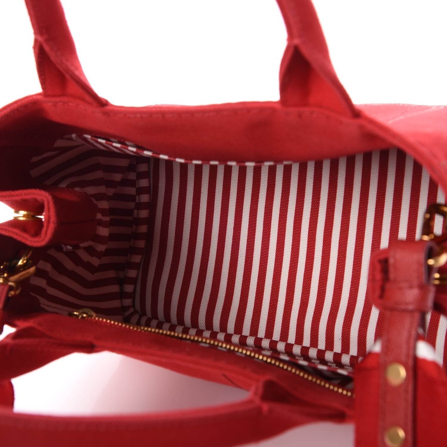 Prada Canapa Small Logo Tote Rosso Talco 12 of 16