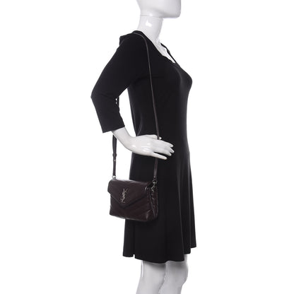 Saint Laurent Calfskin Y Quilted Monogram Toy Loulou Monogram Crossbody Bag Black Tulipe 2 of 10