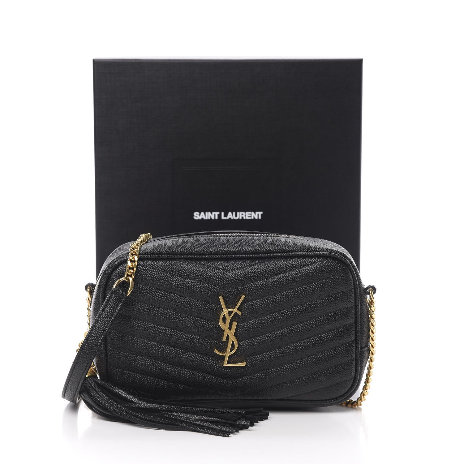 Saint Laurent Grain De Poudre Matelasse Monogram Mini Lou Camera Bag Black 13 of 13