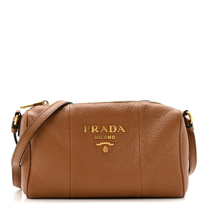 Prada Vitello Phenix Barrel Shoulder Bag Cannella 1 of 14