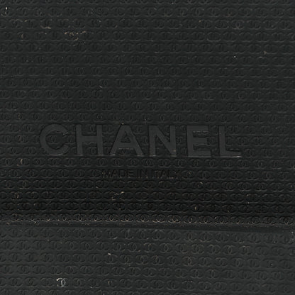 Chanel Calfskin Patent Knit Quilted CC Cap Toe Boots 38 Black 6 of 7