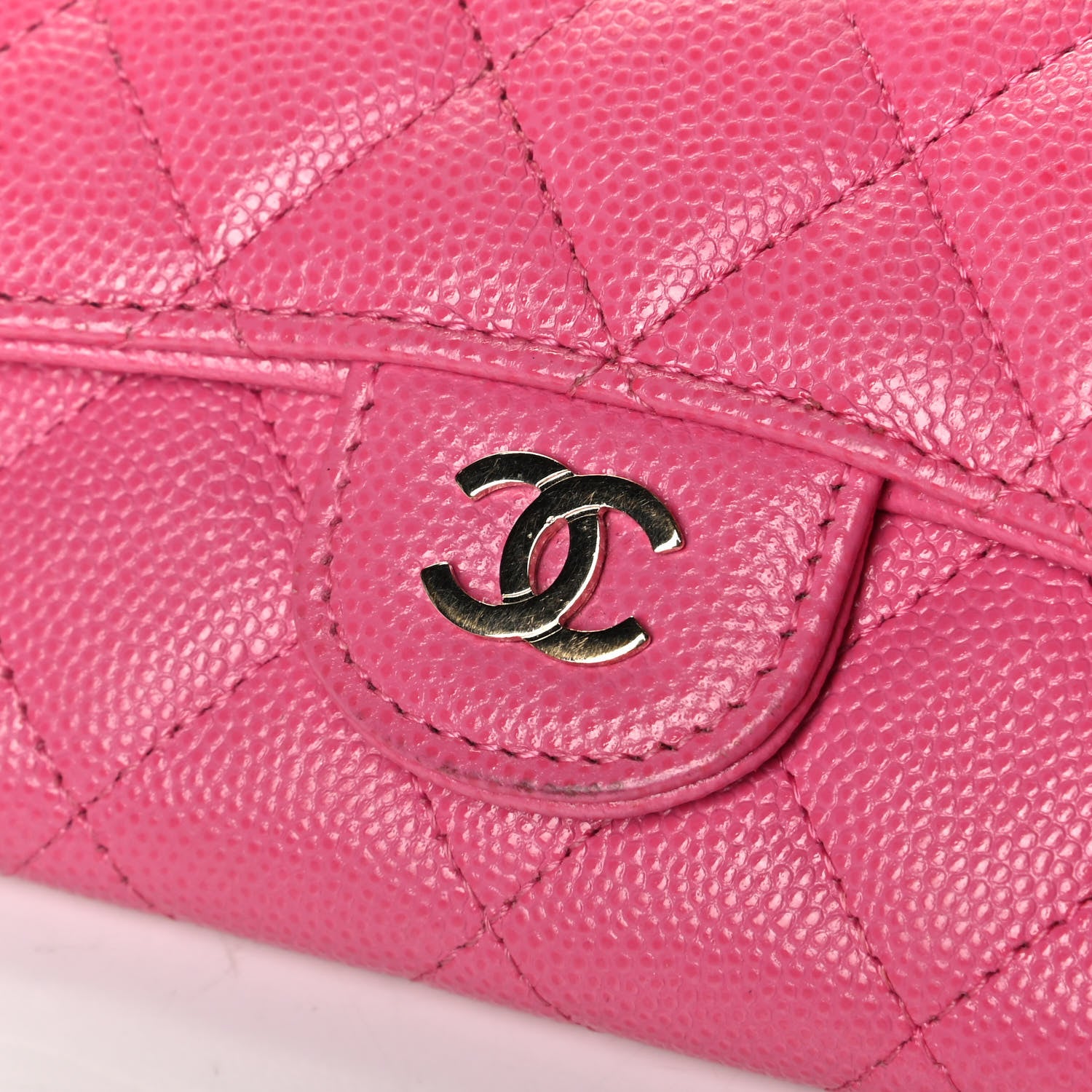 Chanel Caviar Quilted Flap Card Holder Wallet Pink 10 of 11