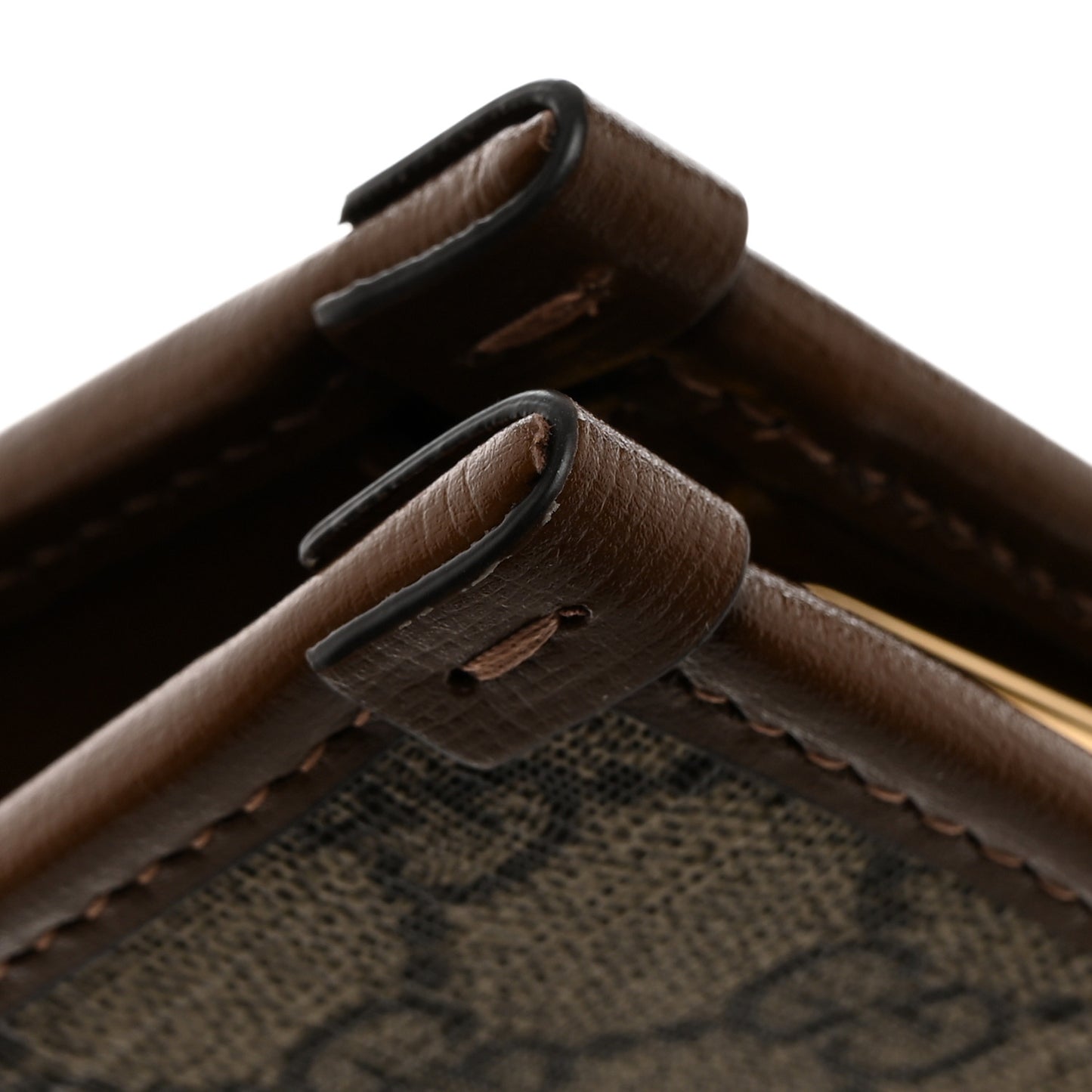 GG Supreme Monogram Azalea Calfskin Retro Interlocking G Beauty Case Beige Ebony Brown Sugar