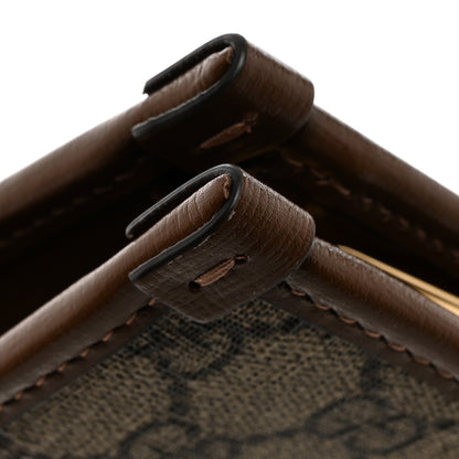 Gucci GG Supreme Monogram Azalea Calfskin Retro Interlocking G Beauty Case Beige Ebony Brown Sugar 8 of 9