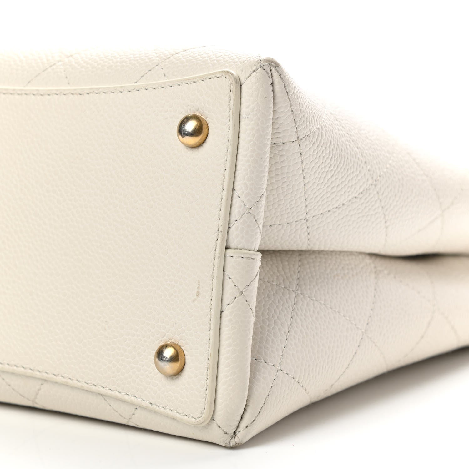 Chanel Grained Calfskin Stitched Small Drawstring Bag White 8 of 9