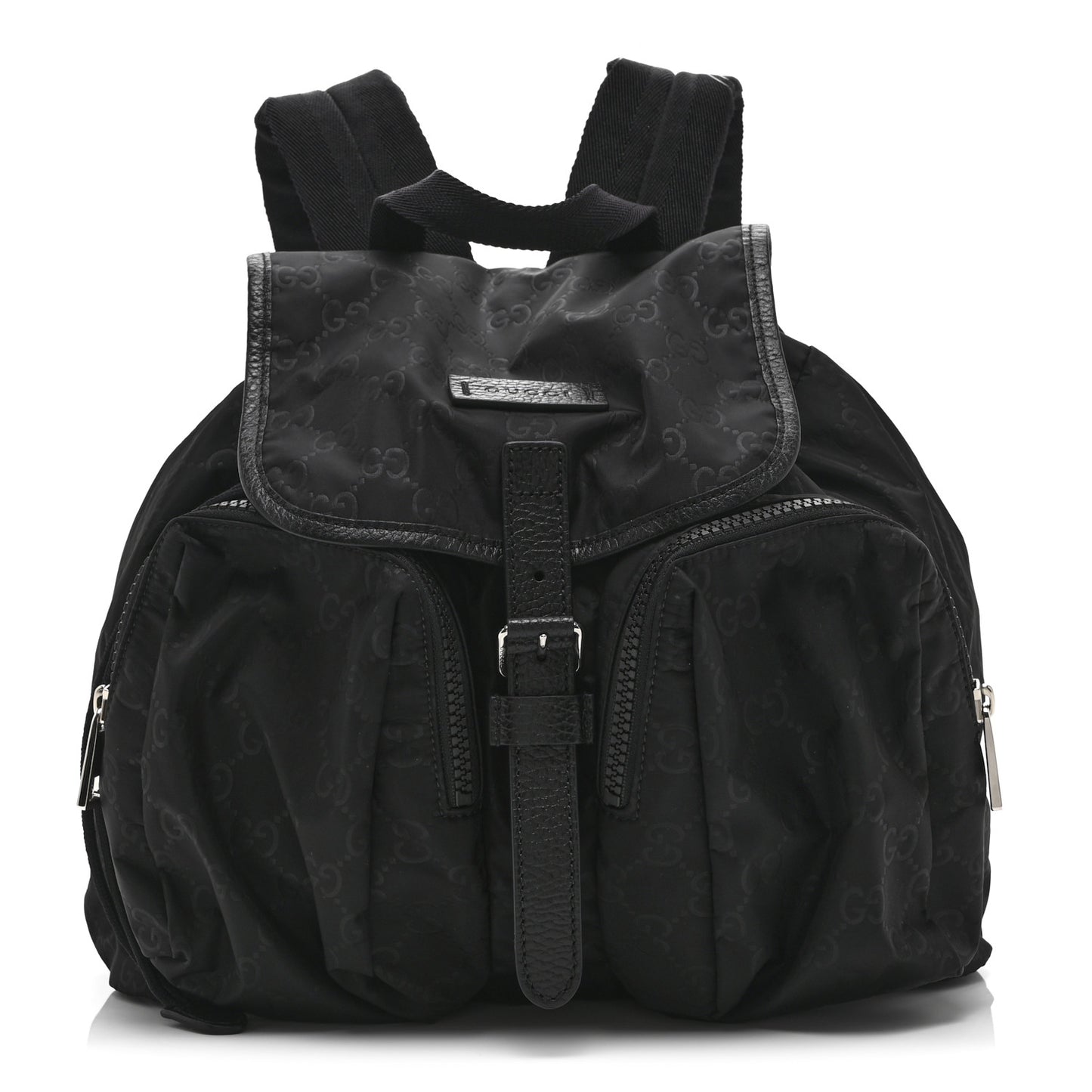 Nylon Monogram Medium Light Single Buckle Backpack Black