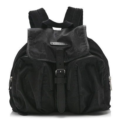 Gucci Nylon Monogram Medium Light Single Buckle Backpack Black 1 of 10