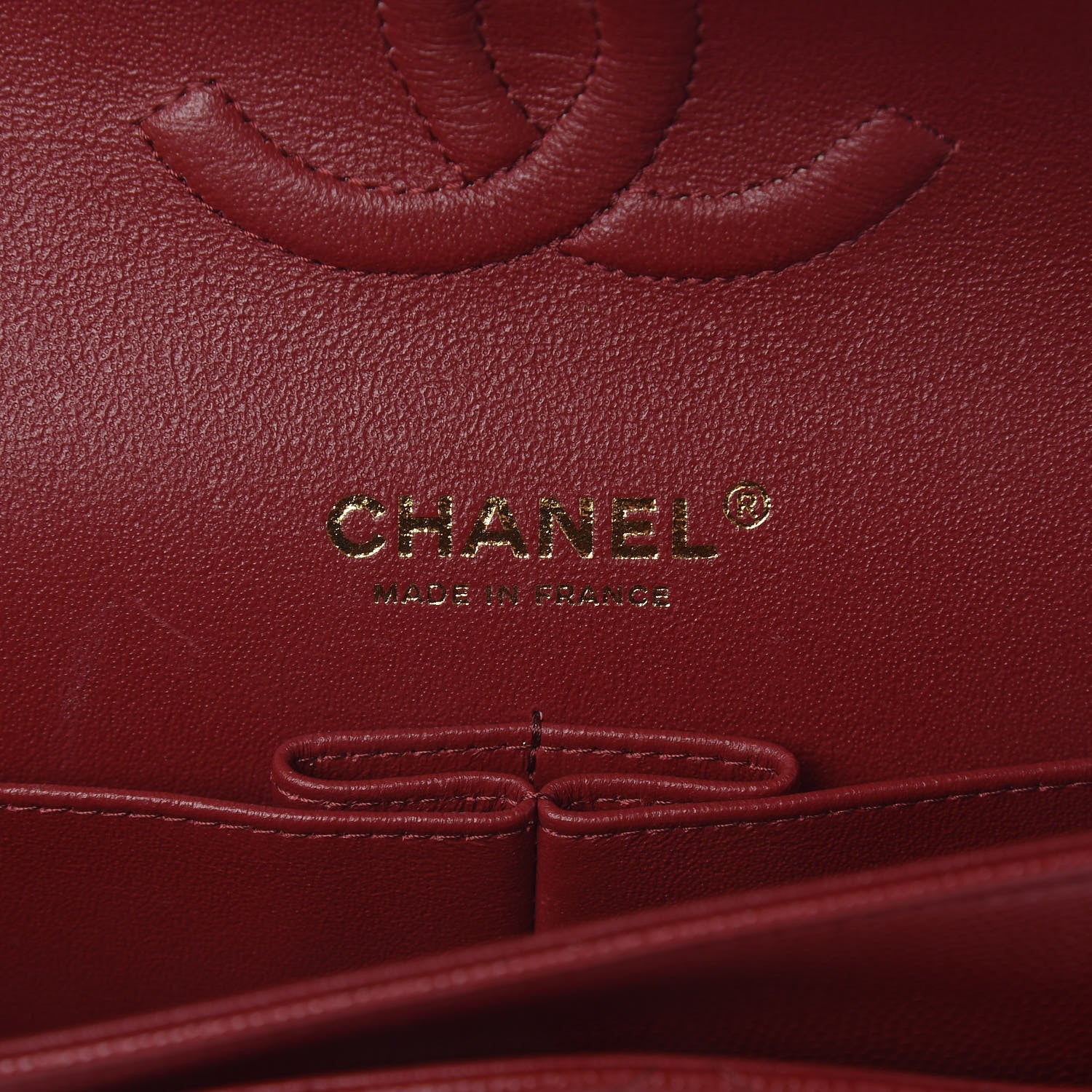 Chanel Caviar Quilted Medium Double Flap Dark Red 6 of 13