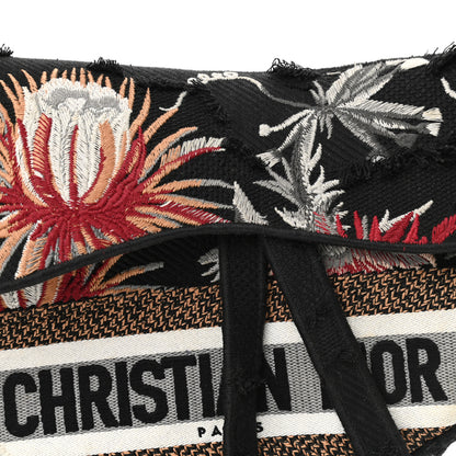 Christian Dior Canvas Embroidered Camouflage Flowers Saddle Bag Black Multicolor 8 of 10