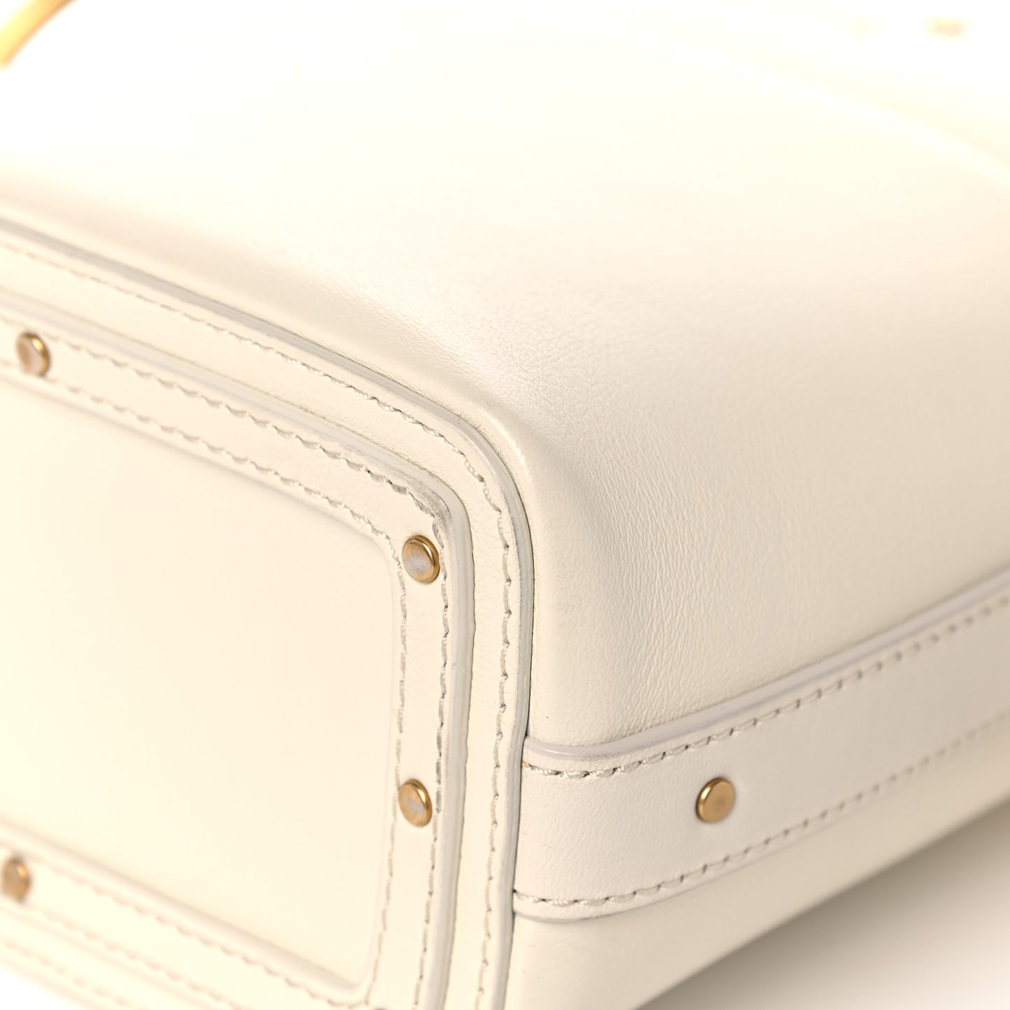 Smooth Calfskin Mini Roy Bucket Bag Natural White